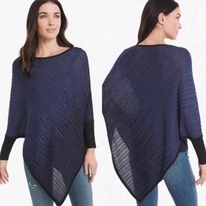 WHBM Navy Blue and Black Poncho